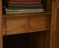 Boston Solid Wood Rattan Cane Single Door Wardrobe - Wardrobes & Cabinets - Furniselan-Natural Finish