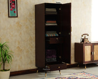 Boston Solid Wood Rattan Cane Single Door Wardrobe - Wardrobes & Cabinets - Furniselan-Grey Finish