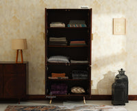 Boston Solid Mango Wood 4 Door Crockery Cabinet | Modern Kitchen Storage Unit Furniselan Grey Finish
