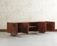 Albania Solid Wood Four Door Tv cabinet Furniselan Brown Finish