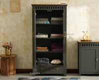 Alexandria Solid Wood Kitchen Crockery Cabinet Two Door Two Drawers Furniselan-Slate grey