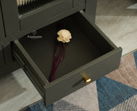 Alexandria Solid Wood Kitchen Crockery Cabinet Two Door Two Drawers Furniselan-Slate grey