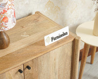 Chandigarh Solid Wood Sideboard Cabinet Furniselan Natural Finish