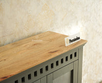 Alexandria Solid Wood Kitchen Crockery Cabinet Two Door Two Drawers Furniselan-Slate grey