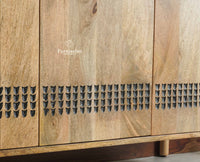 Chandigarh Solid Wood Sideboard Cabinet Furniselan Natural Finish