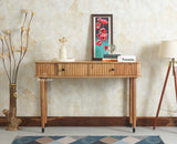 Eiffel Wooden Two Drawer Console Table Furniselan Natural Finish