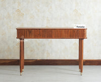 Eiffel Wooden Two Drawer Console Table Furniselan  Brown Finish