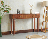 Eiffel Wooden Two Drawer Console Table Furniselan  Brown Finish