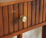 Eiffel Wooden Two Drawer Console Table Furniselan  Brown Finish