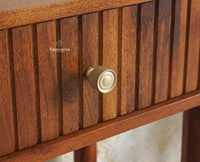 Eiffel Wooden Two Drawer Console Table Furniselan  Brown Finish