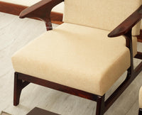 Switzerland Sheesham Wood Five Seater Sofa Set 3+1+1 Grey Finish