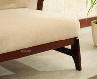 Switzerland Sheesham Wood Three Seater Sofa Grey Finish