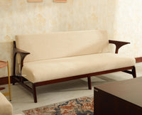 Switzerland Sheesham Wood Three Seater Sofa Grey Finish