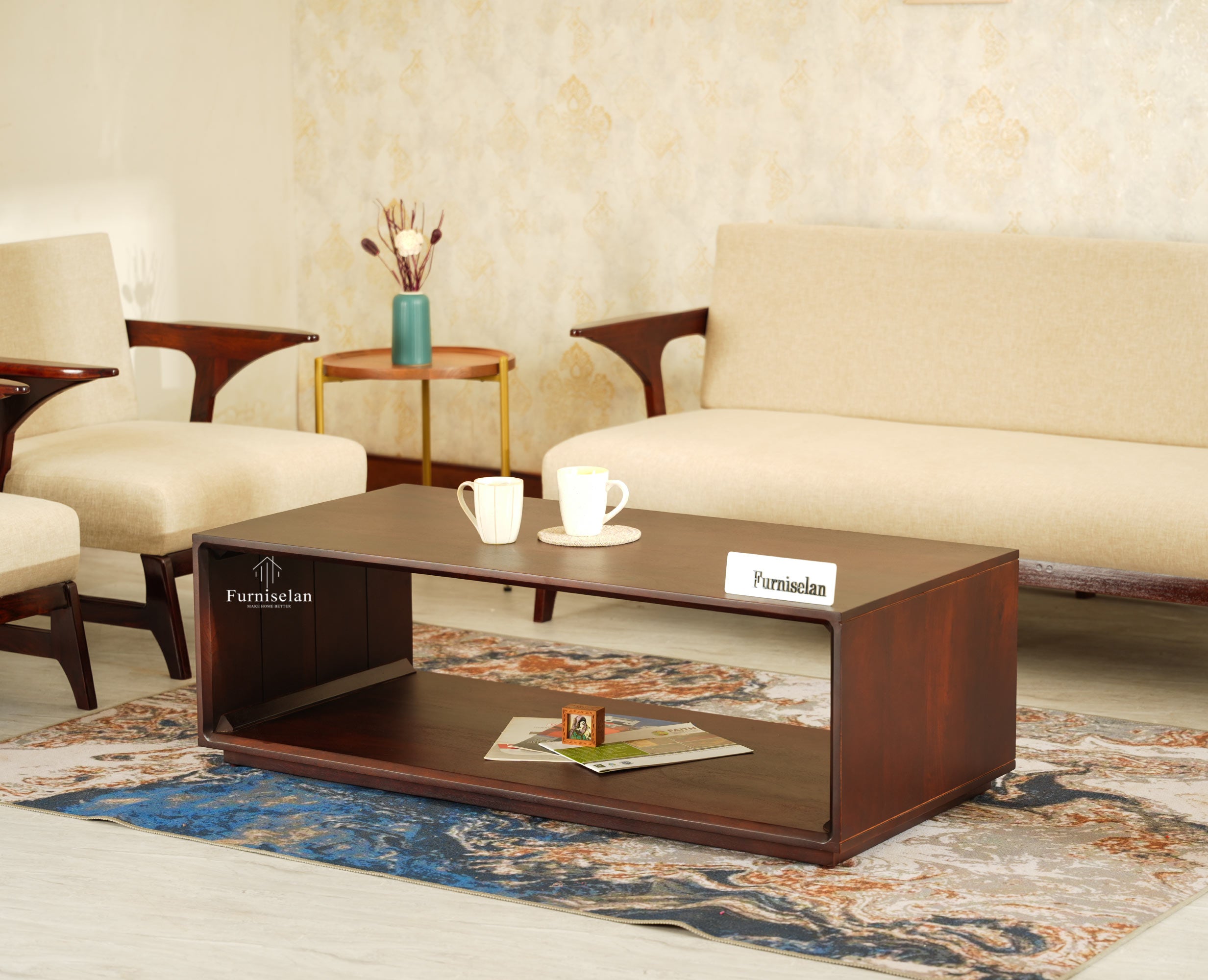 Copenhagen Simple Wooden Coffee Table Furniselan - Grey Finish