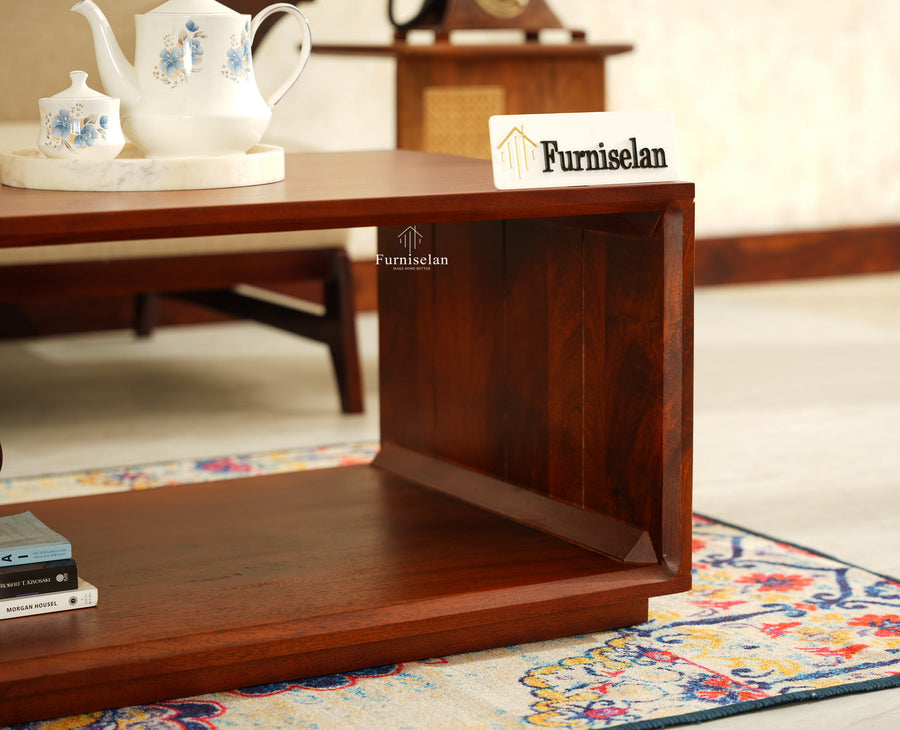 Copenhagen Simple Wooden Coffee Table Furniselan - Brown Finish