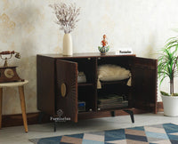 Greece Premium Look Wooden Sideboard Cabinet 2 Doors Furniselan Grey Finish