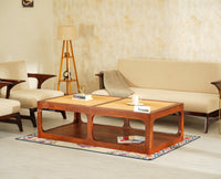 Boston Wooden Riviera Cane Coffee Table Brown Finish