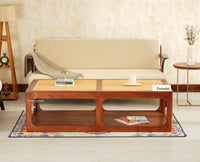 Boston Wooden Riviera Cane Coffee Table Brown Finish