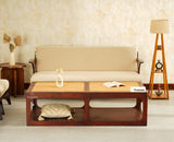 Boston Wooden Riviera Cane Coffee Table Grey Finish