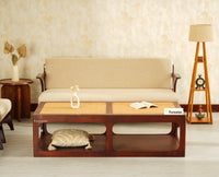 Boston Wooden Riviera Cane Coffee Table Grey Finish