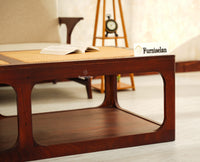 Boston Wooden Riviera Cane Coffee Table Grey Finish