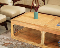 Boston Wooden Riviera Cane Coffee Table Natural Finish