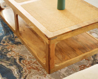 Boston Wooden Riviera Cane Coffee Table Natural Finish
