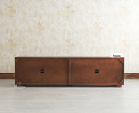 Melbourne Block Wooden Four Door TV Console Cabinet Unit Furniselan Grey Finish