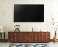 Melbourne Block Wooden Four Door TV Console Cabinet Unit Furniselan Grey Finish