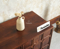 Melbourne Block Wooden Four Door TV Console Cabinet Unit Furniselan Grey Finish