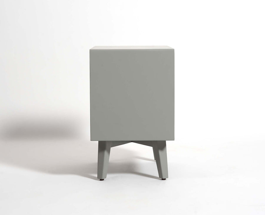 Bhopal Solid Wood Bedside Table Furniselan Cool-Grey