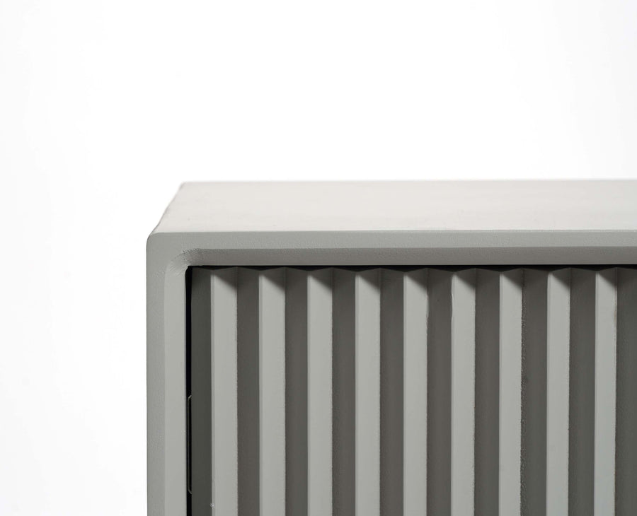 Bhopal Solid Wood Bedside Table Furniselan Cool-Grey