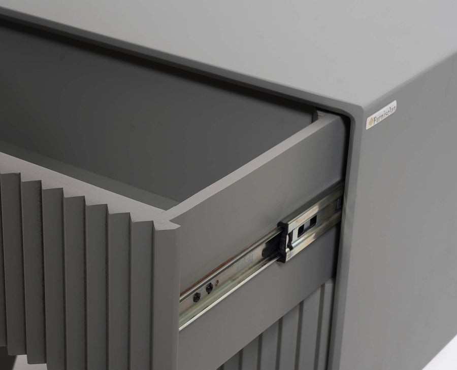 Bhopal Solid Wood Bedside Table Furniselan Cool-Grey