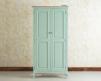 Mumbai Wooden Large Bar Cabinet with Glass Holder Storage Furniselan Silt Green