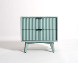 Bhopal Solid Wood BedsIde Table Furniselan  silt-green