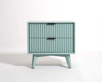Bhopal Solid Wood BedsIde Table Furniselan  silt-green