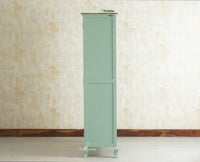 Mumbai Wooden Large Bar Cabinet with Glass Holder Storage Furniselan Silt Green