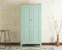 Mumbai Wooden Large Bar Cabinet with Glass Holder Storage Furniselan Silt Green