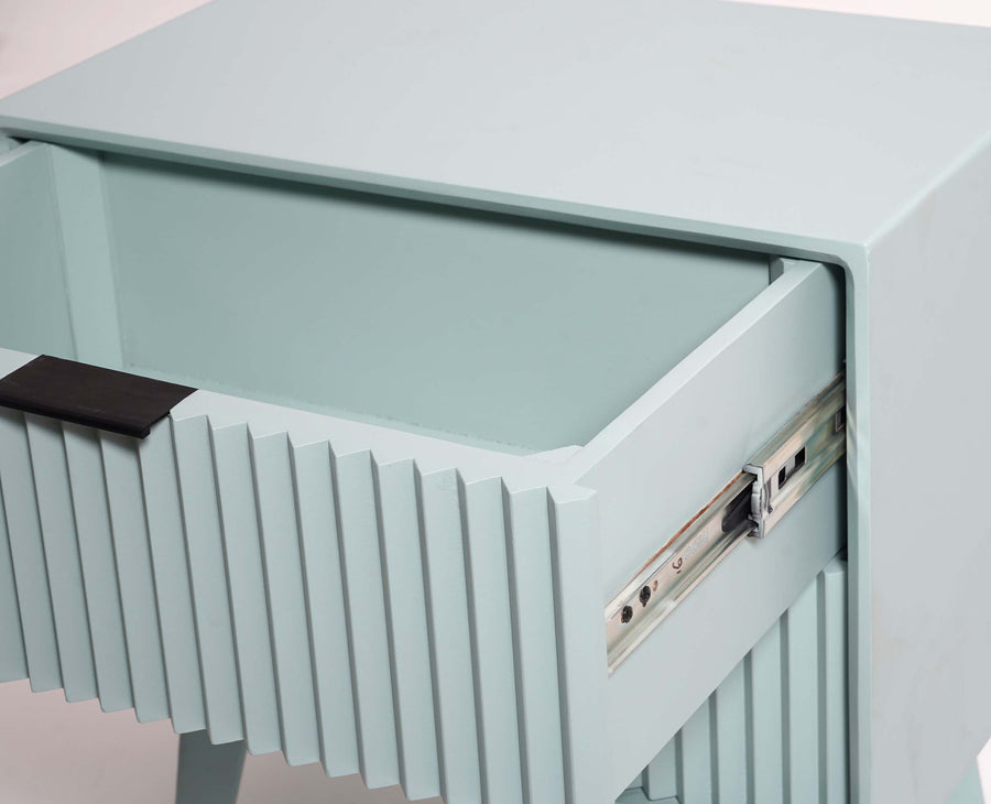 Bhopal Solid Wood BedsIde Table Furniselan  silt-green