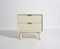 Bhopal Solid Wood Bedside Table Furniselan  Frosty-White