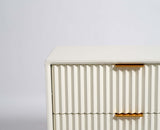 Bhopal Solid Wood Bedside Table Furniselan  Frosty-White