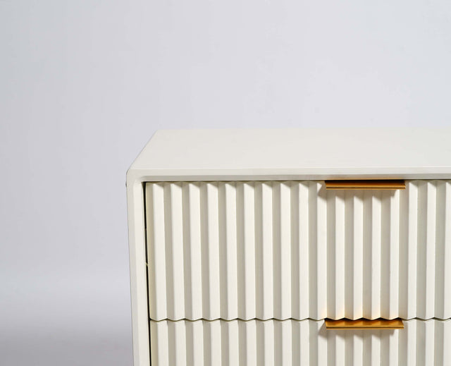 Bhopal Solid Wood Bedside Table Furniselan  Frosty-White