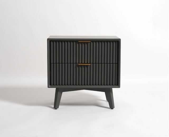  Bhopal Solid Wood BedsIde Table Furniselan slate-grey