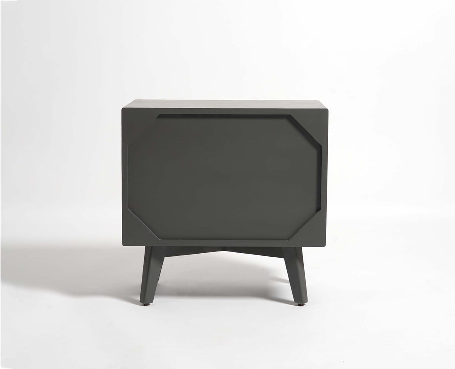 Bhopal Solid Wood BedsIde Table Furniselan slate-grey