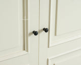 Mumbai Wooden Large Bar Cabinet with Glass Holder Storage Furniselan Frosty White