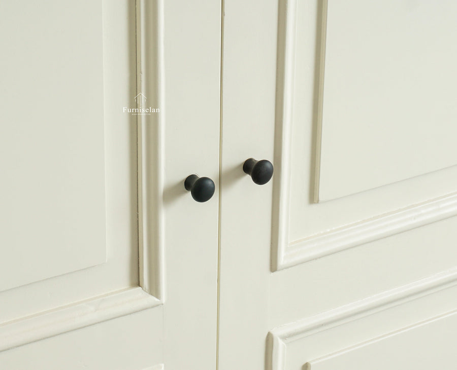 Mumbai Wooden Large Bar Cabinet with Glass Holder Storage Furniselan Frosty White