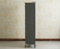 Mumbai Wooden Large Bar Cabinet with Glass Holder Storage Furniselan Slate Grey