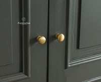 Mumbai Wooden Large Bar Cabinet with Glass Holder Storage Furniselan Slate Grey