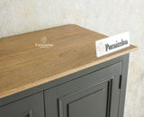 Mumbai Wooden Large Bar Cabinet with Glass Holder Storage Furniselan Slate Grey