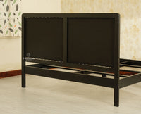 Bali Luxury Wooden King Bed with Upholstered Headboard Black Finish